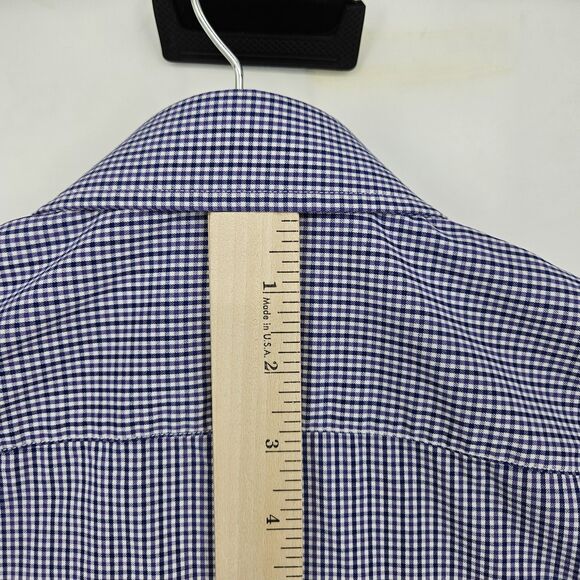 Untuckit Shirt Mens Medium Button Up Casual Preppy Blue Checkered Slim Fit - Picture 5 of 10
